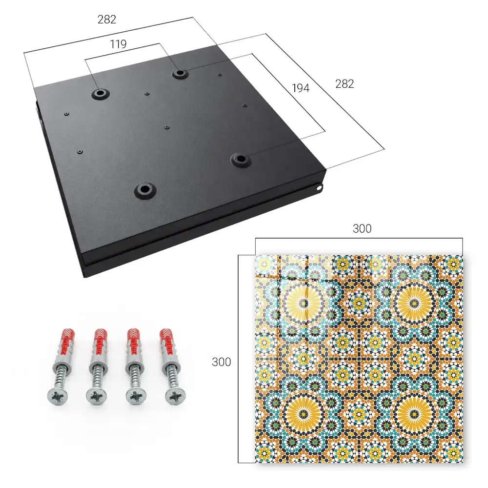 Dulapior pentru chei cu design geometric colorat