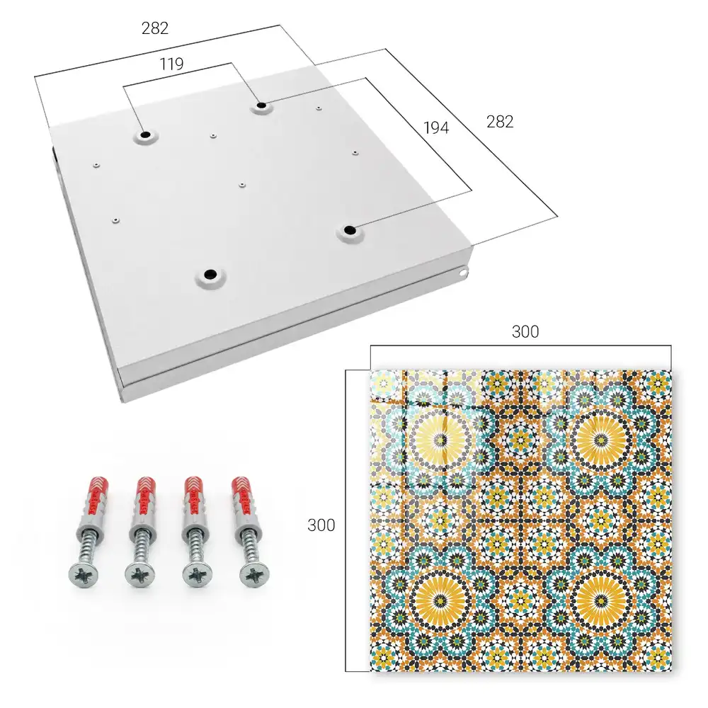 Dulapior pentru chei cu design geometric colorat
