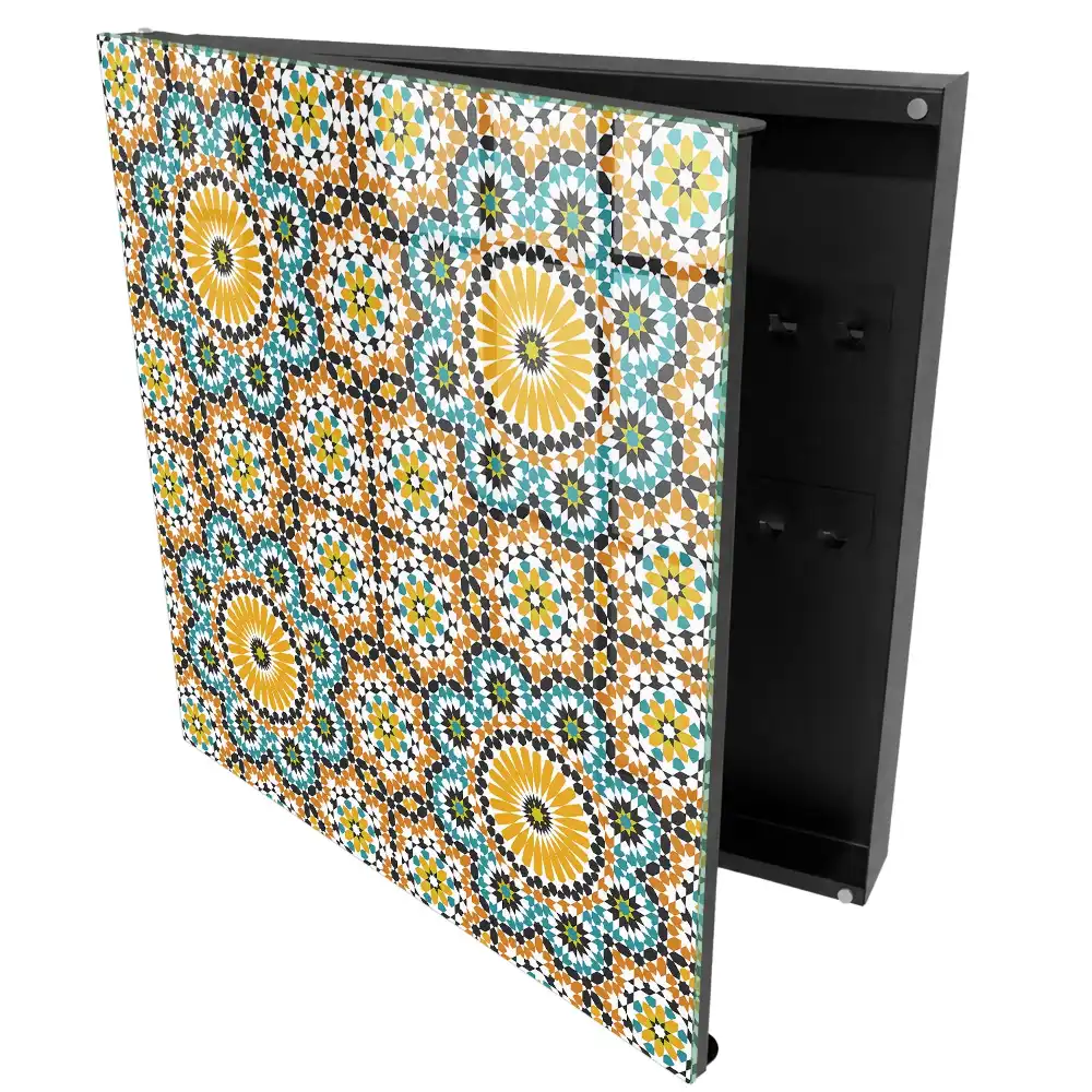 Dulapior pentru chei cu design geometric colorat