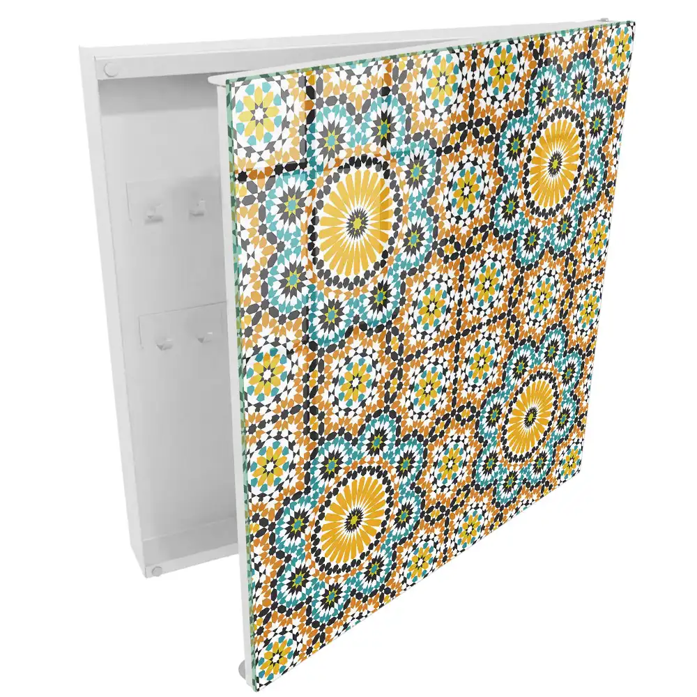 Dulapior pentru chei cu design geometric colorat