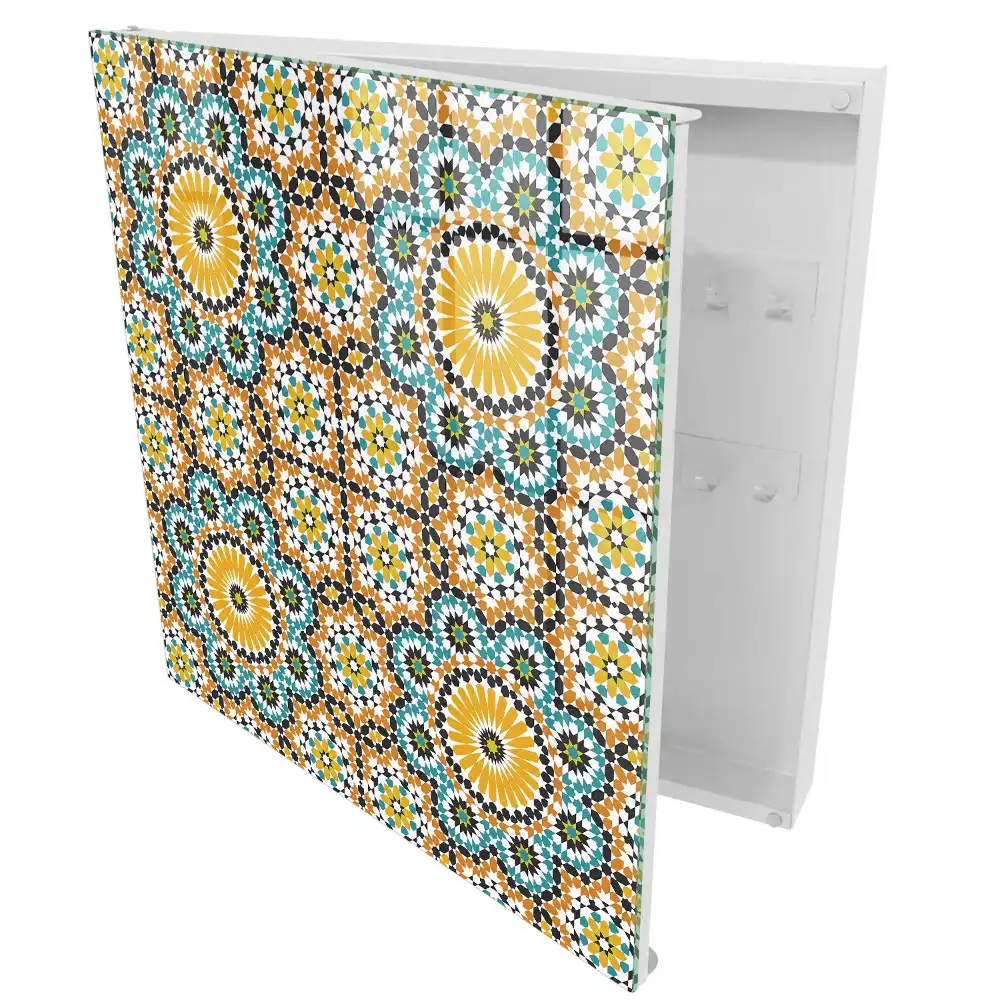 Dulapior pentru chei cu design geometric colorat