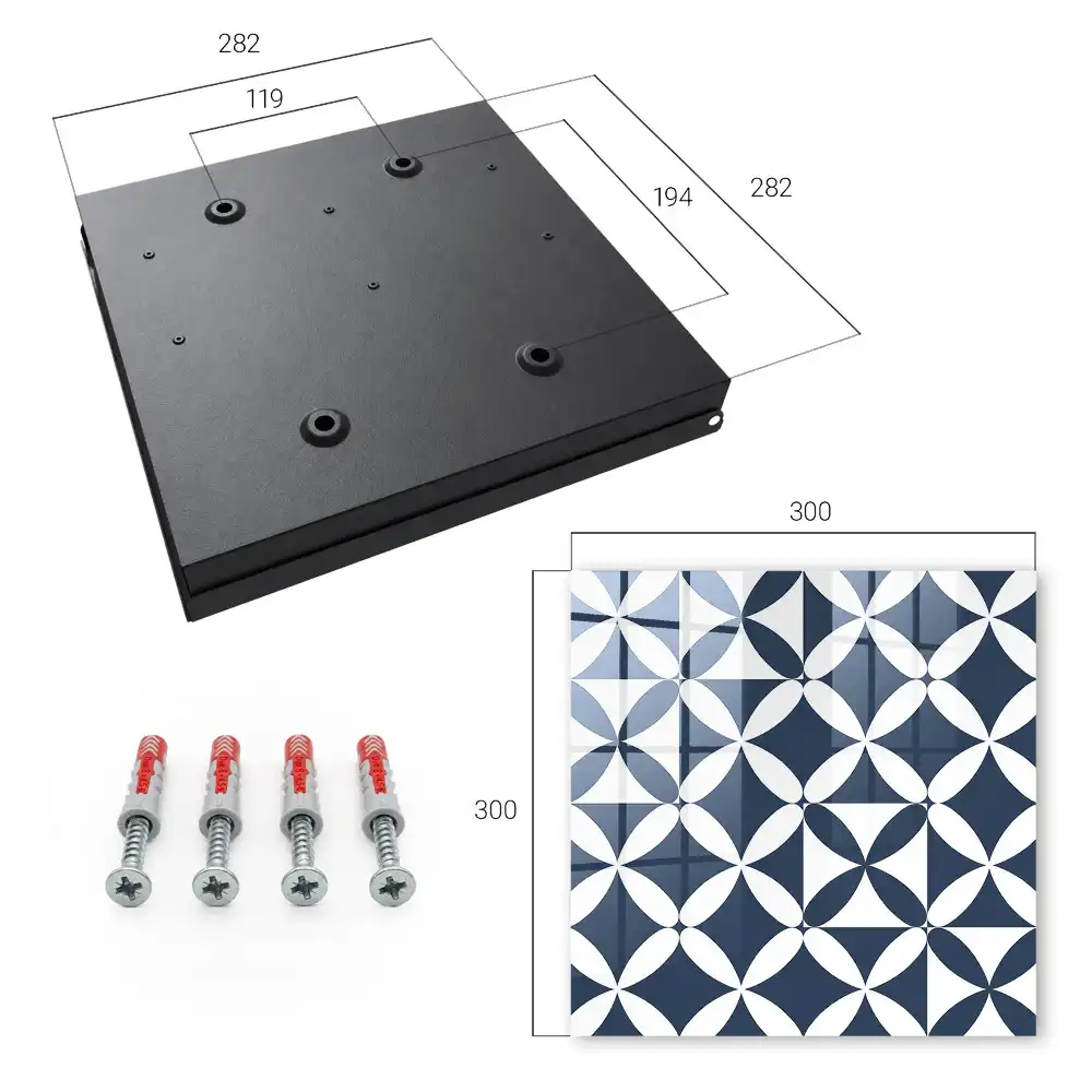 Dulapior pentru chei cu design geometric și contrast clasic