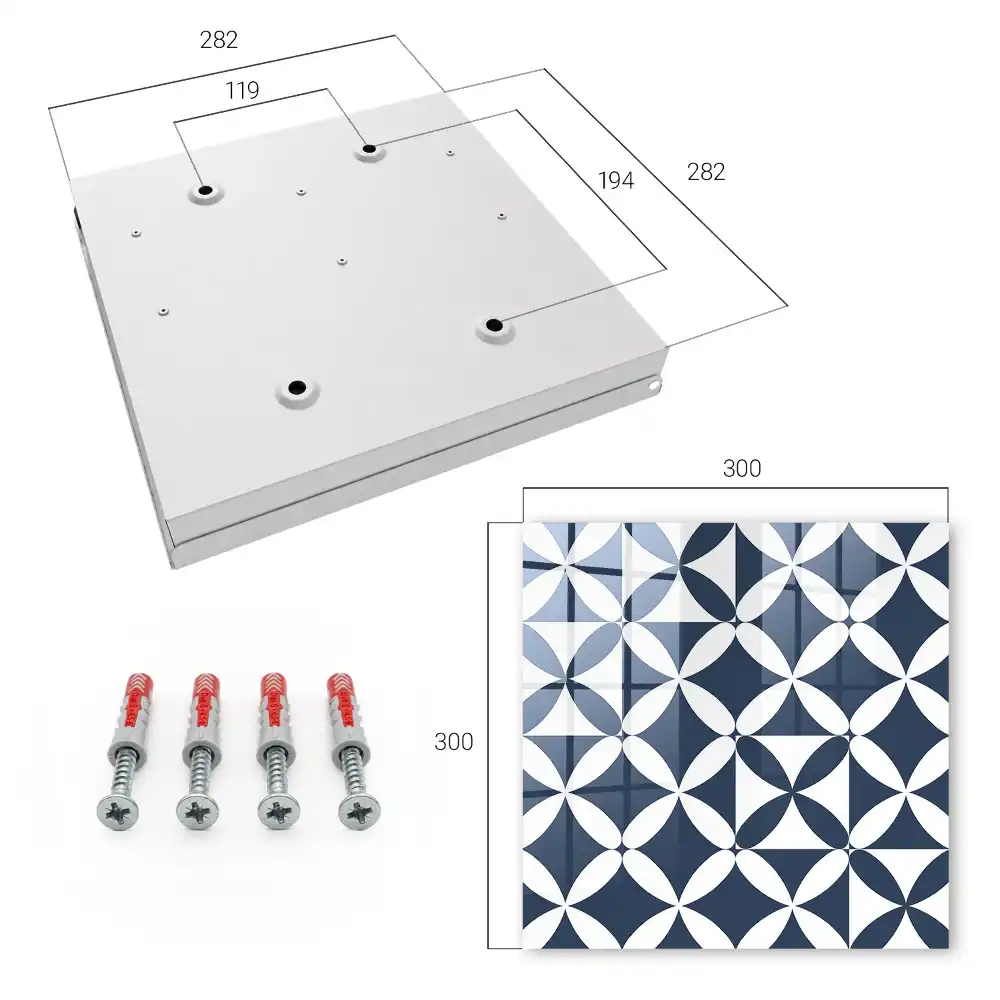 Dulapior pentru chei cu design geometric și contrast clasic
