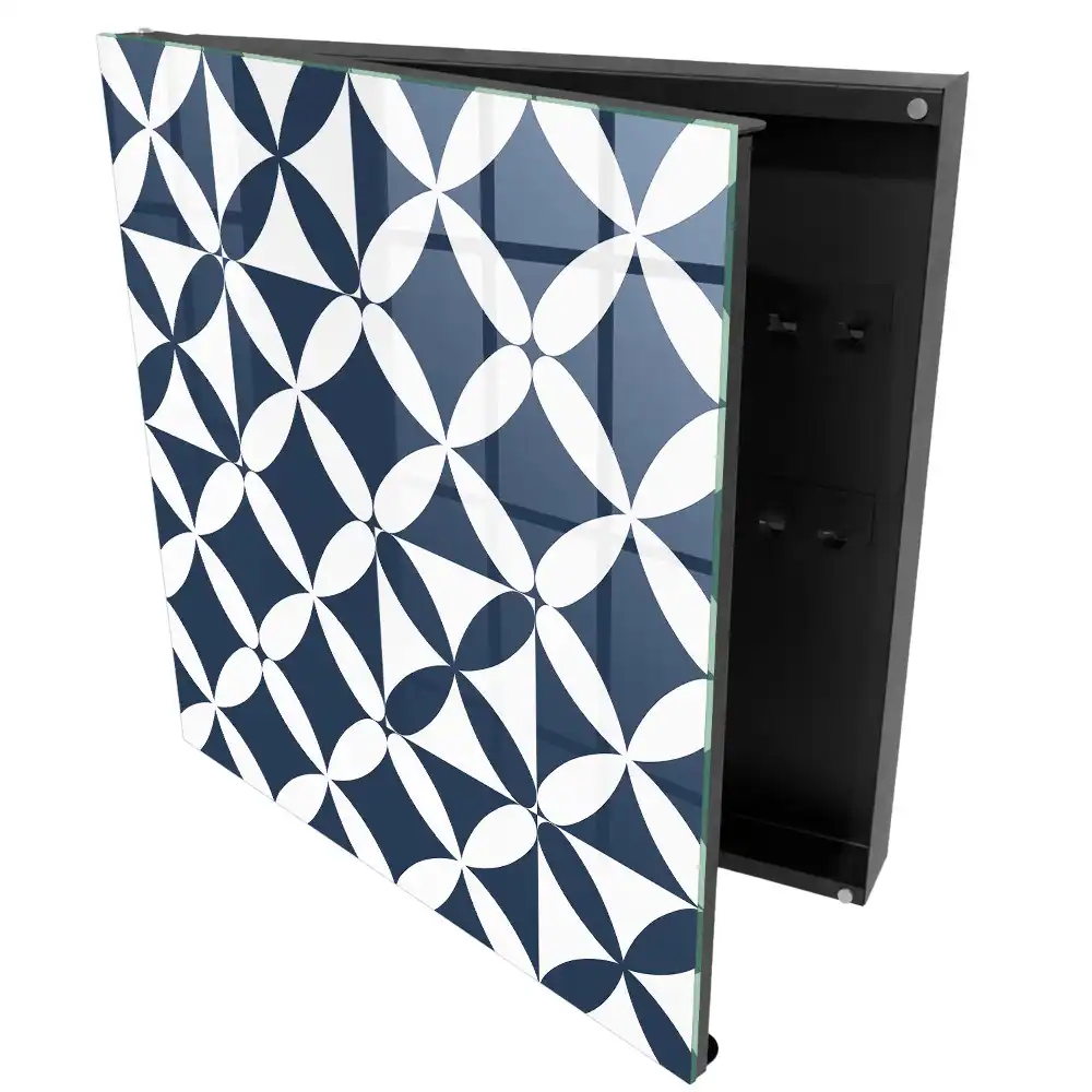 Dulapior pentru chei cu design geometric și contrast clasic