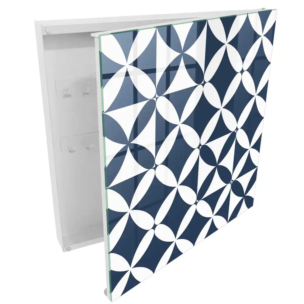 Dulapior pentru chei cu design geometric și contrast clasic
