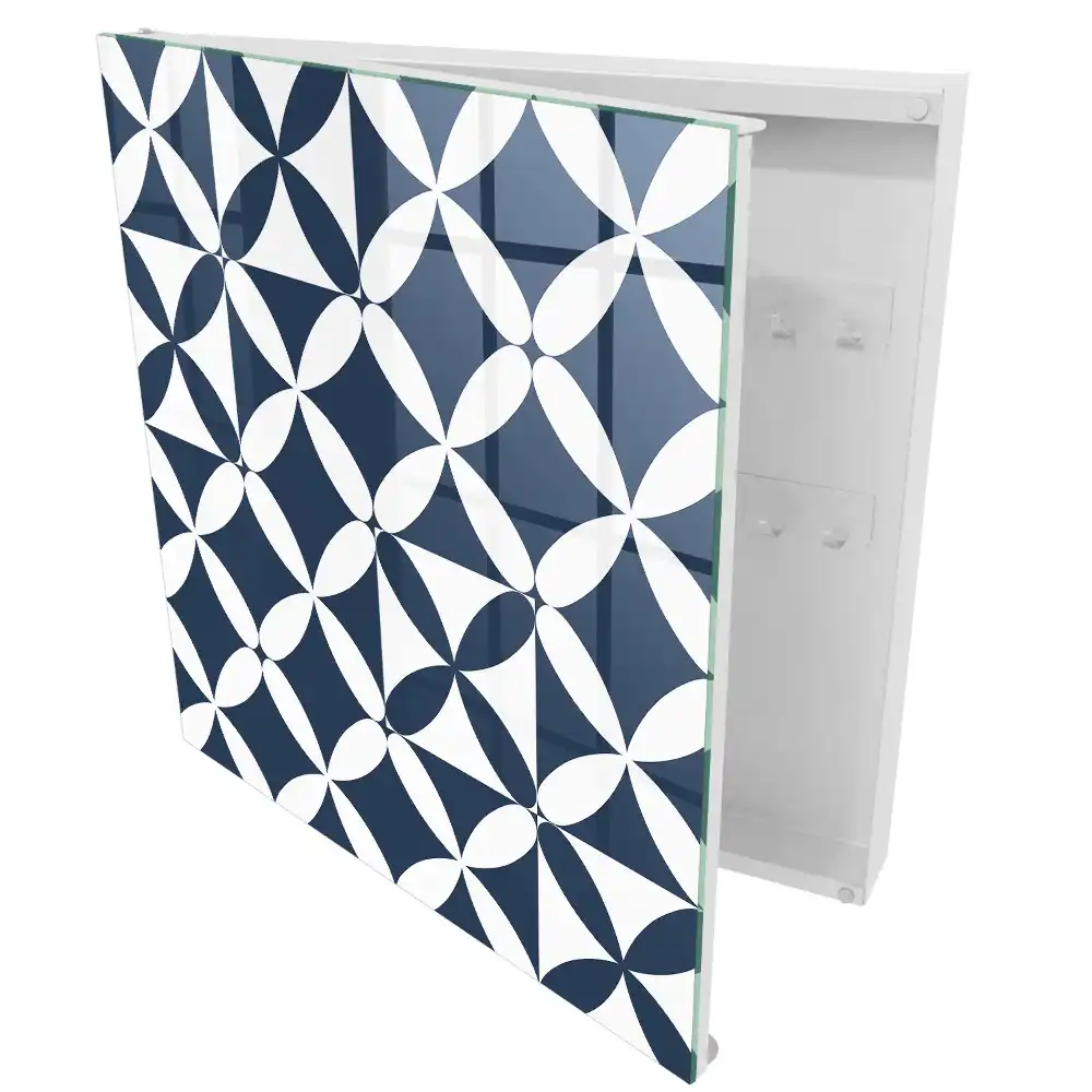 Dulapior pentru chei cu design geometric și contrast clasic