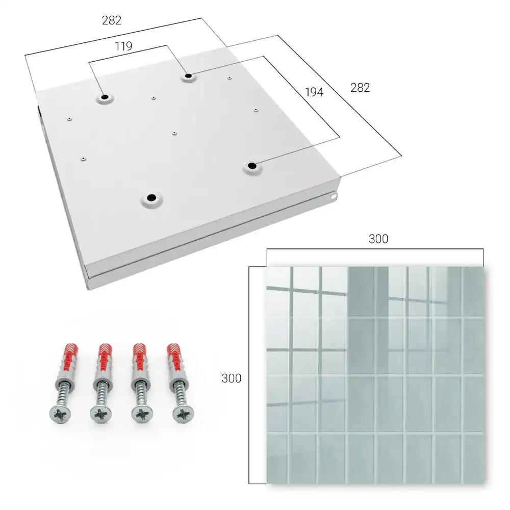 Cuier de perete pentru chei cu plăci dreptunghiulare în tonuri discrete