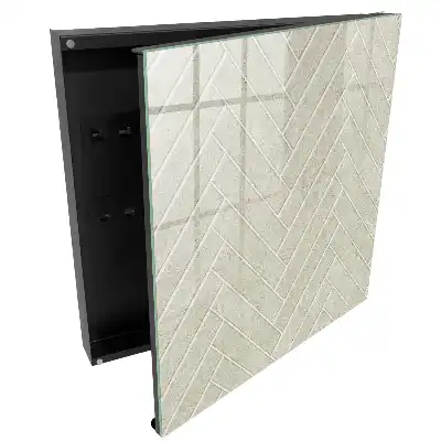 Dulapior pentru chei cu design elegant în spic de hering, nuanțe de bej