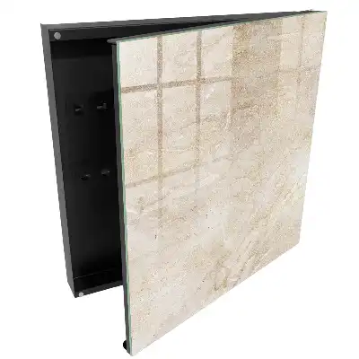 Dulapior pentru chei cu design bej și textură naturală