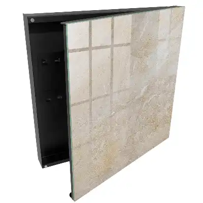 Casetă pentru chei cu model floral bej pe fundal alb