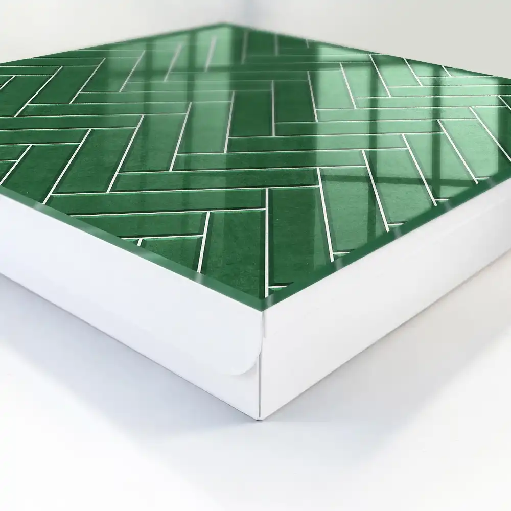 Dulapior pentru chei cu model spic de hering de culoare verde