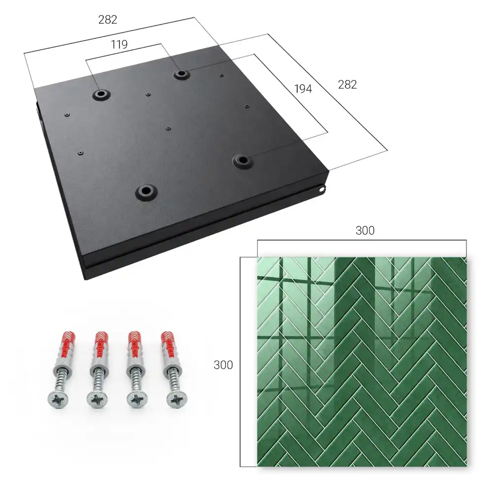 Dulapior pentru chei cu model spic de hering de culoare verde