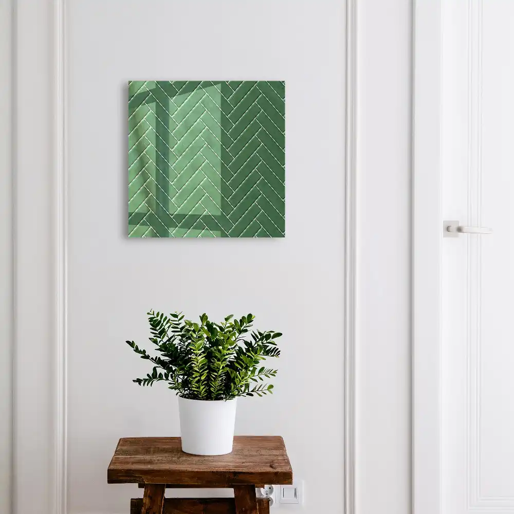 Dulapior pentru chei cu model spic de hering de culoare verde