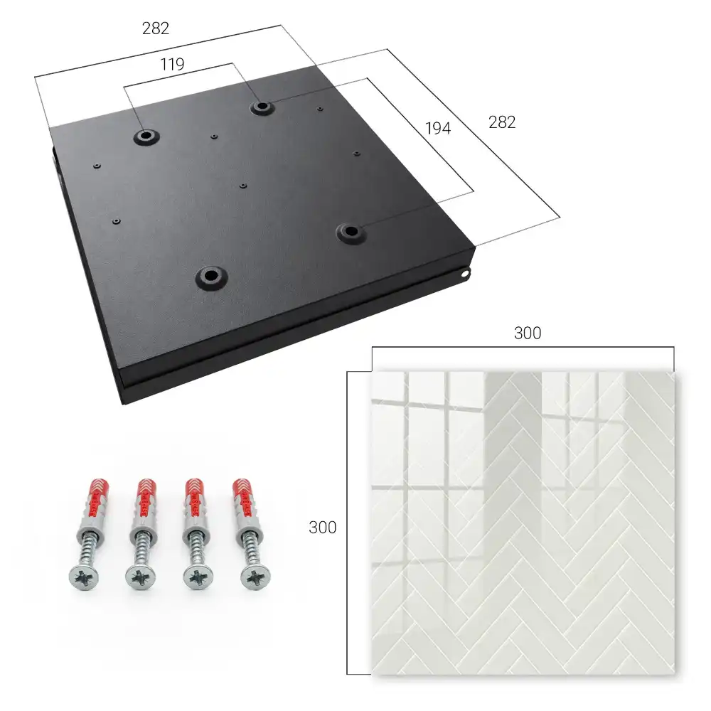 Dulapior pentru chei cu design geometric în spic de hering în tonuri pastelate