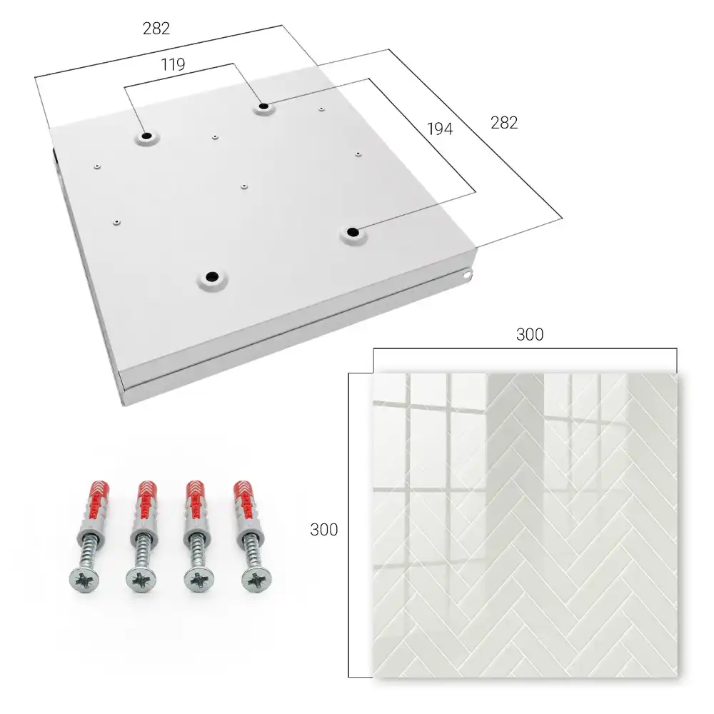 Dulapior pentru chei cu design geometric în spic de hering în tonuri pastelate