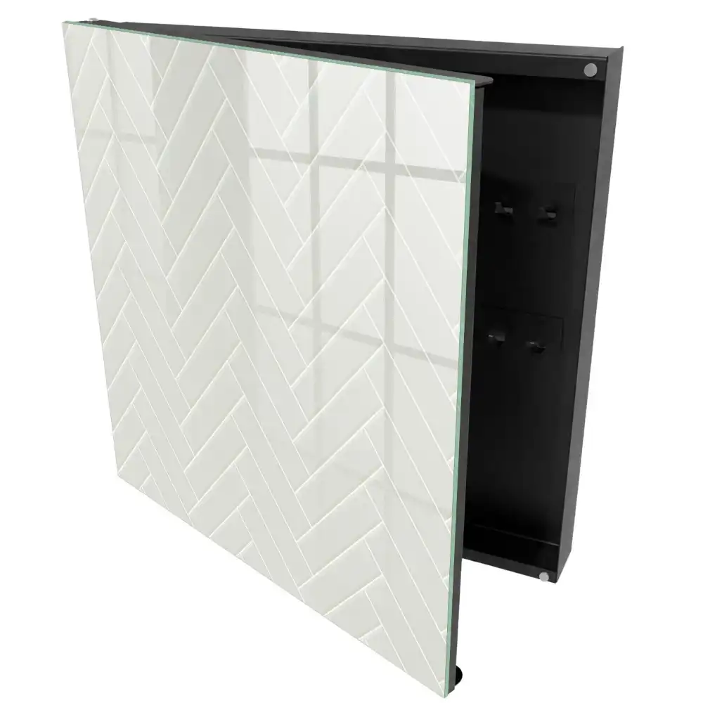 Dulapior pentru chei cu design geometric în spic de hering în tonuri pastelate
