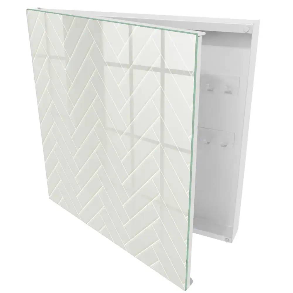 Dulapior pentru chei cu design geometric în spic de hering în tonuri pastelate
