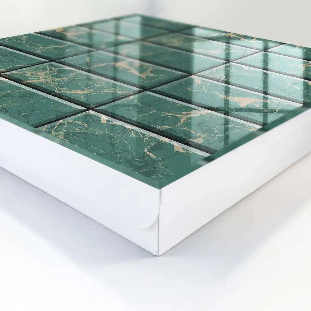 Suport pentru chei pe perete cu design modern din marmură verde