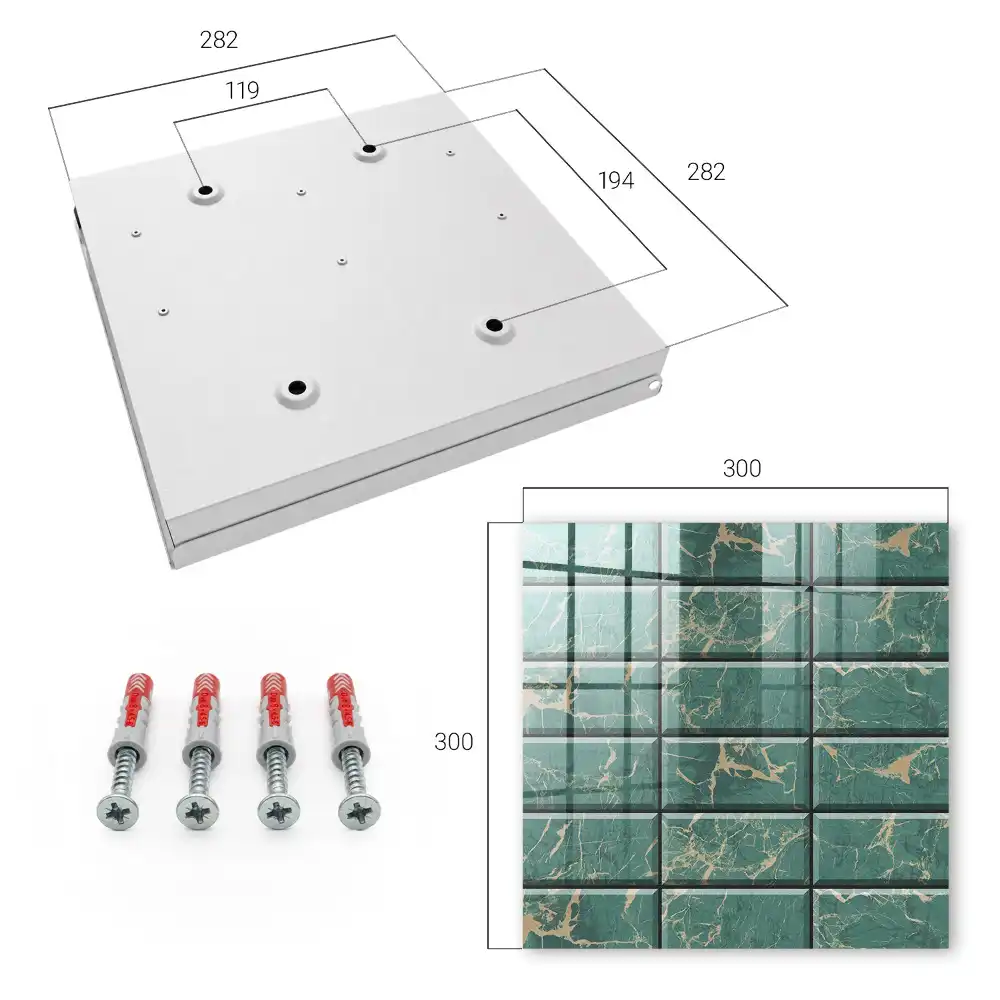 Suport pentru chei pe perete cu design modern din marmură verde