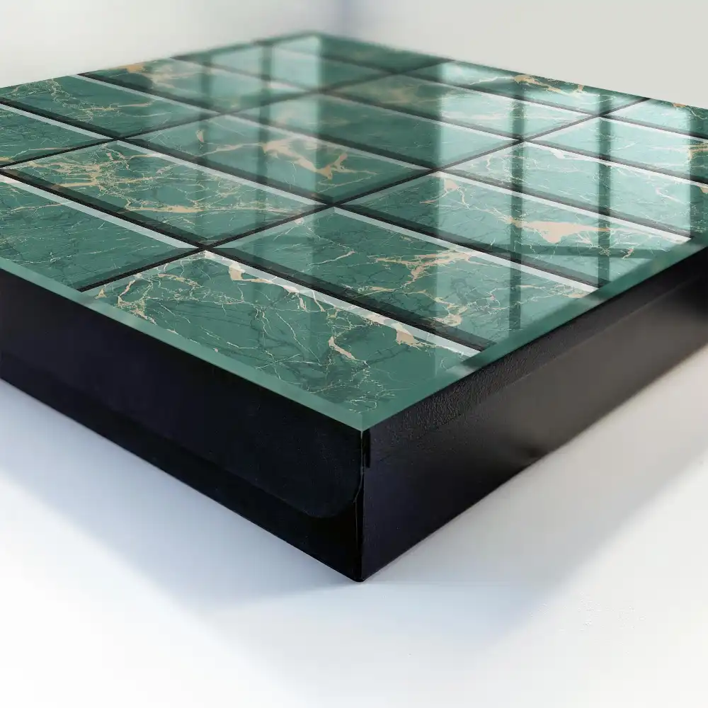 Suport pentru chei pe perete cu design modern din marmură verde
