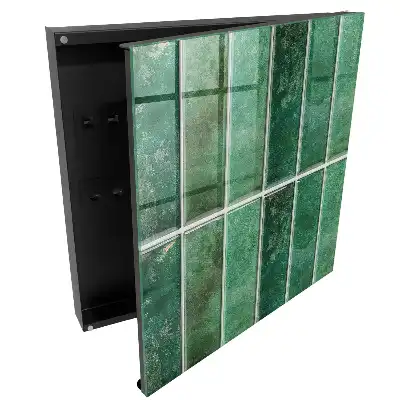 Suport de chei pentru perete cu design dreptunghiular în nuanțe de verde