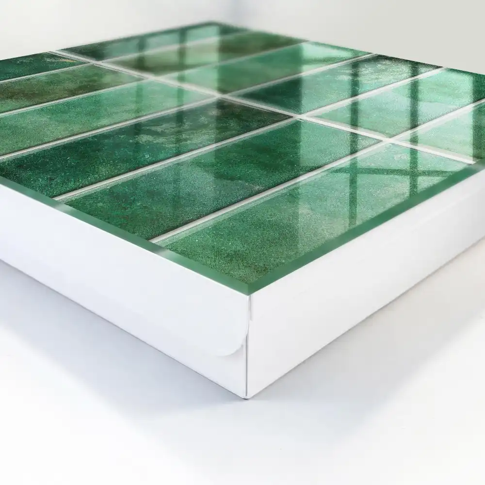 Suport de chei pentru perete cu design dreptunghiular în nuanțe de verde