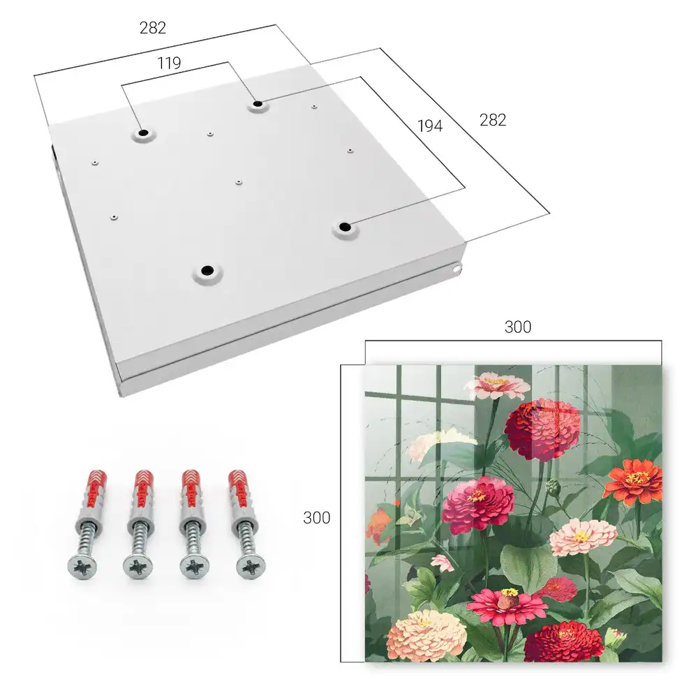 Dulapior pentru chei cu model floral și frunze verzi