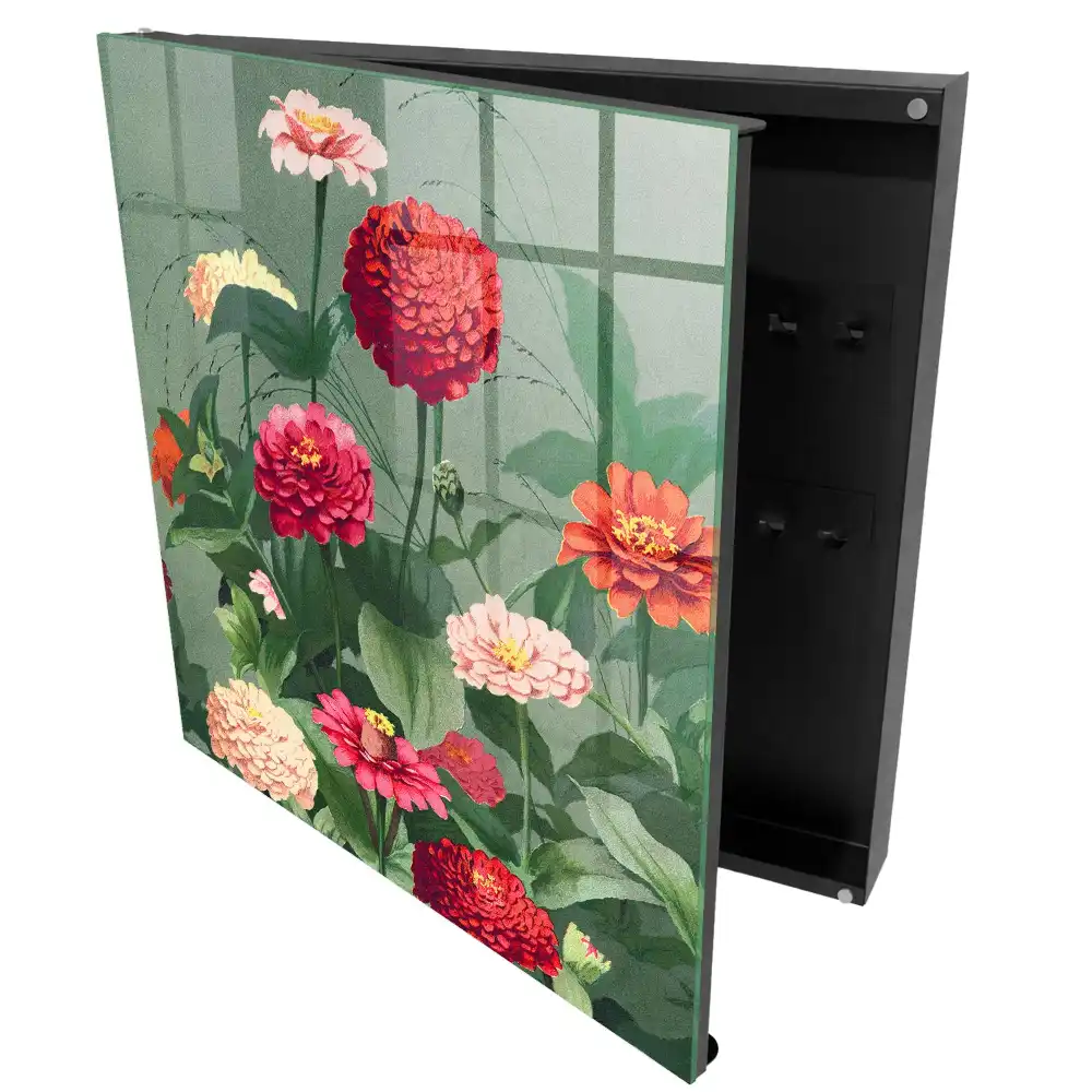 Dulapior pentru chei cu model floral și frunze verzi