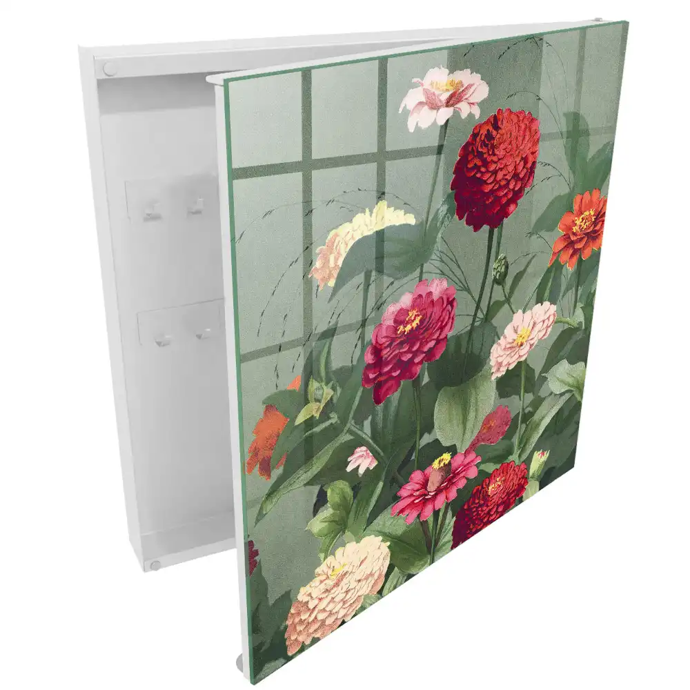 Dulapior pentru chei cu model floral și frunze verzi