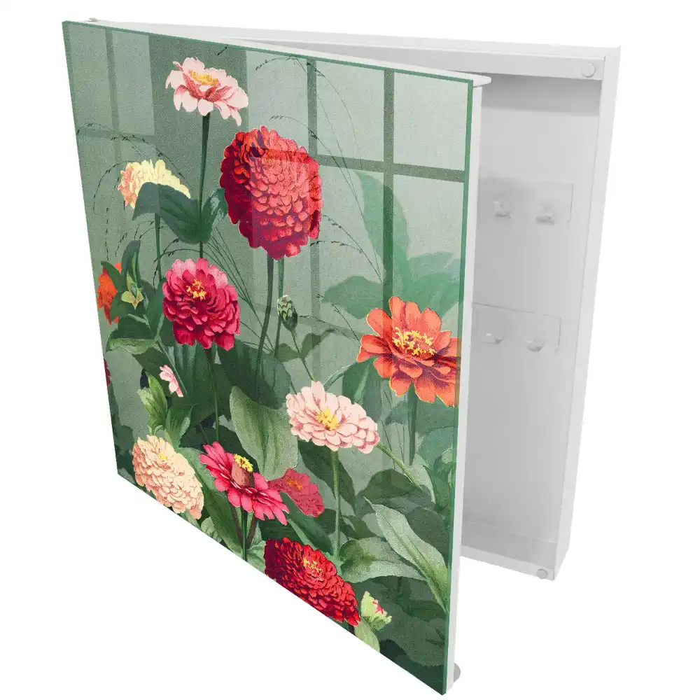 Dulapior pentru chei cu model floral și frunze verzi