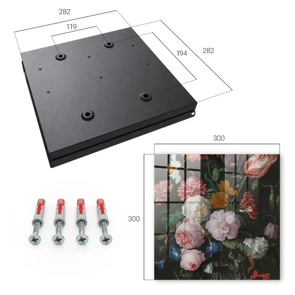 Suport de perete pentru chei cu aranjament floral decorativ