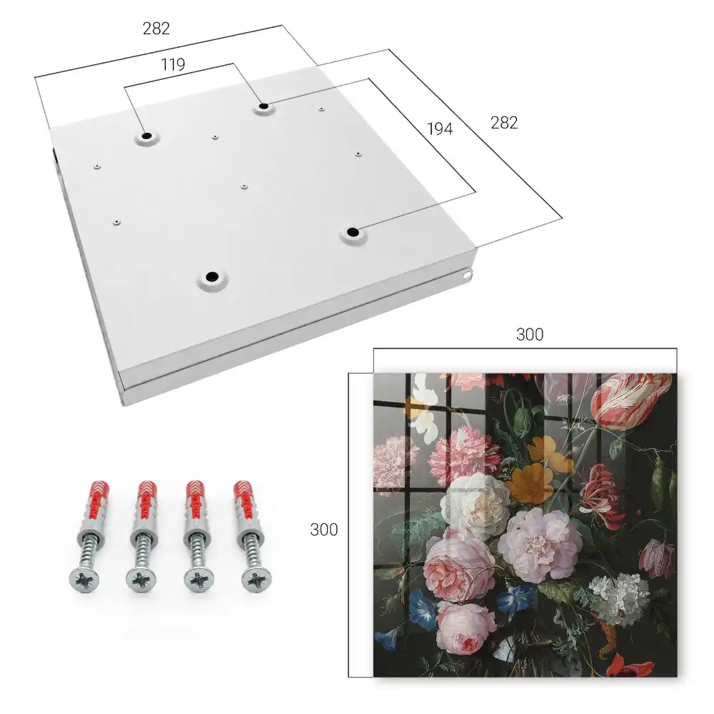 Suport de perete pentru chei cu aranjament floral decorativ