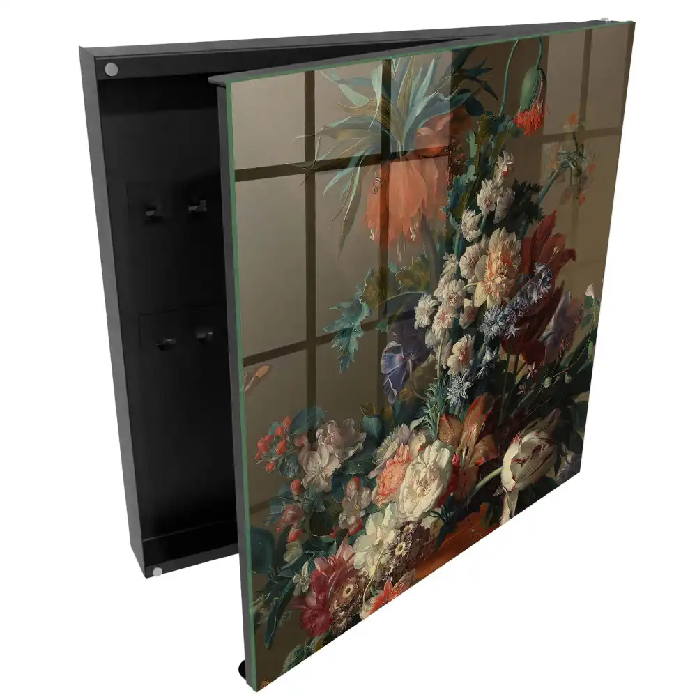 Dulapior pentru chei cu model cu flori colorate și design clasic