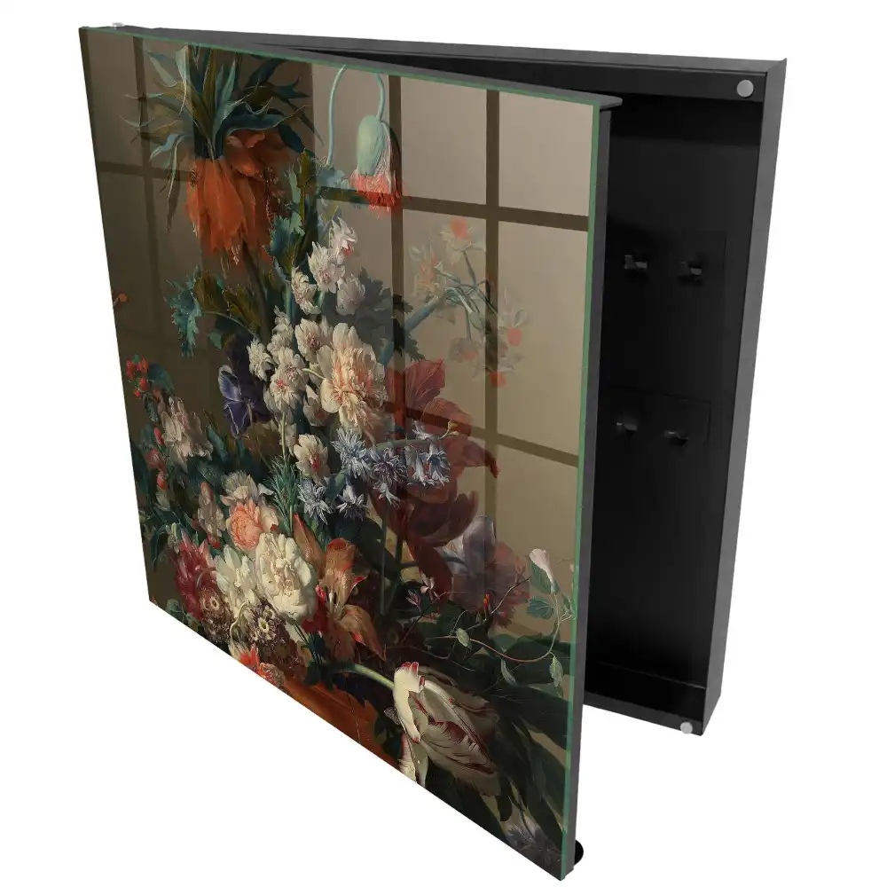 Dulapior pentru chei cu model cu flori colorate și design clasic