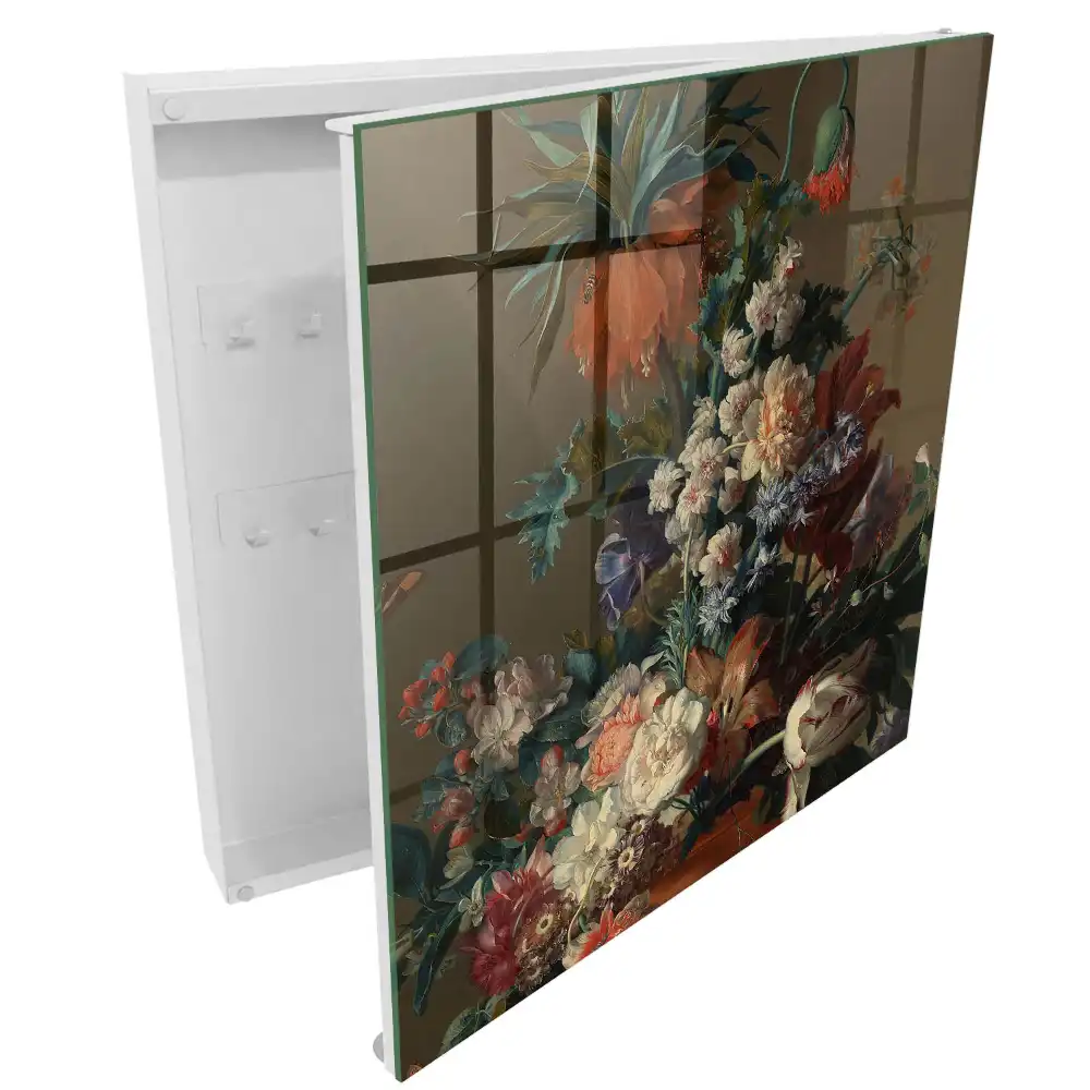 Dulapior pentru chei cu model cu flori colorate și design clasic