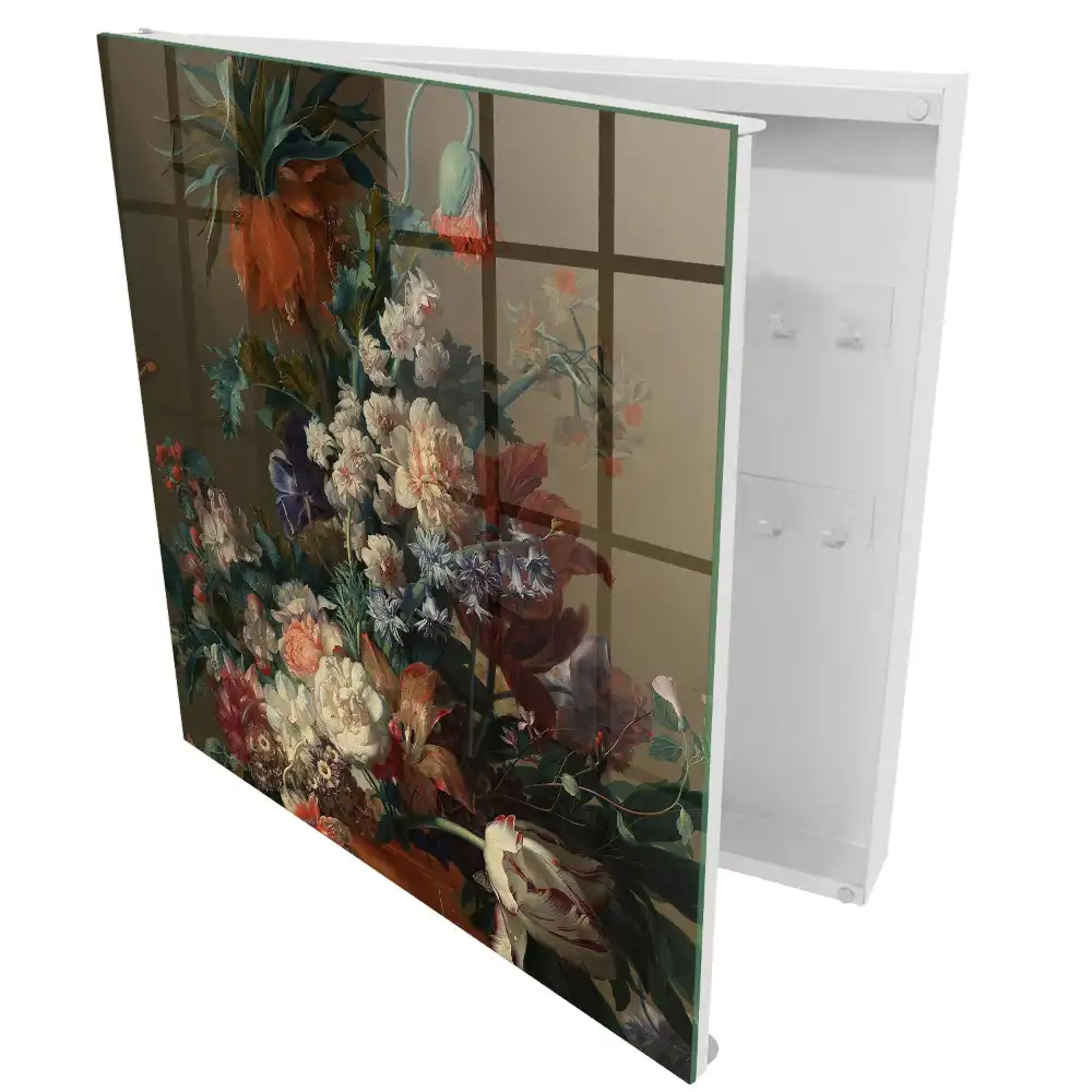 Dulapior pentru chei cu model cu flori colorate și design clasic