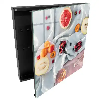 Dulapior pentru chei cu model cu fructe pe material textil