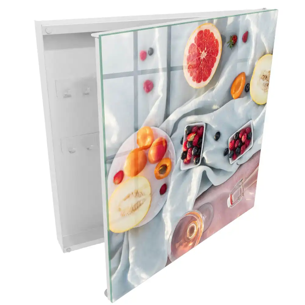 Dulapior pentru chei cu model cu fructe pe material textil