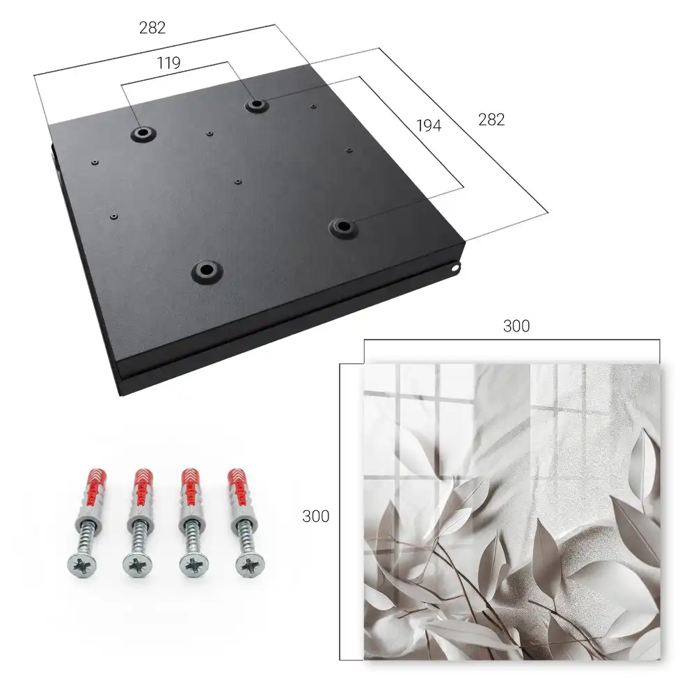 Dulap pentru chei cu model minimalist cu frunze pe fundal simplu