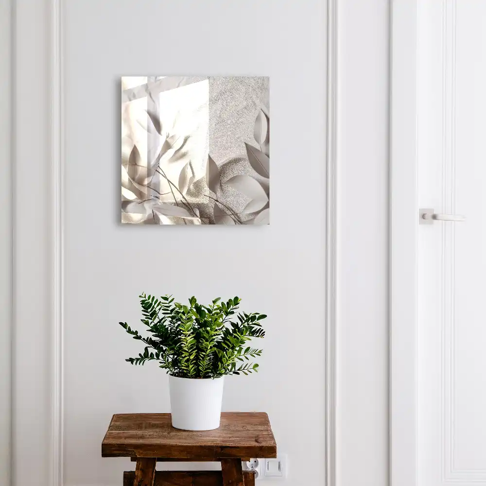 Dulap pentru chei cu model minimalist cu frunze pe fundal simplu