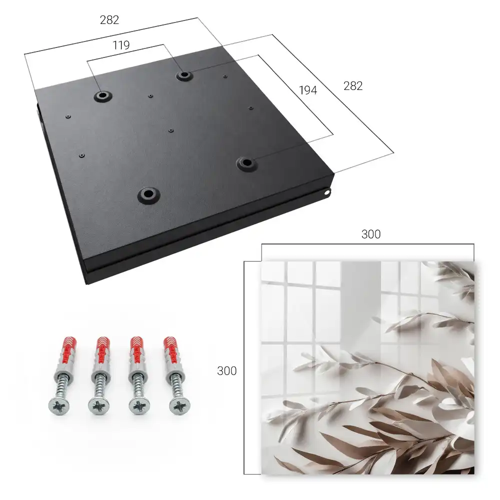Casetă pentru chei cu design minimalist cu frunze bej