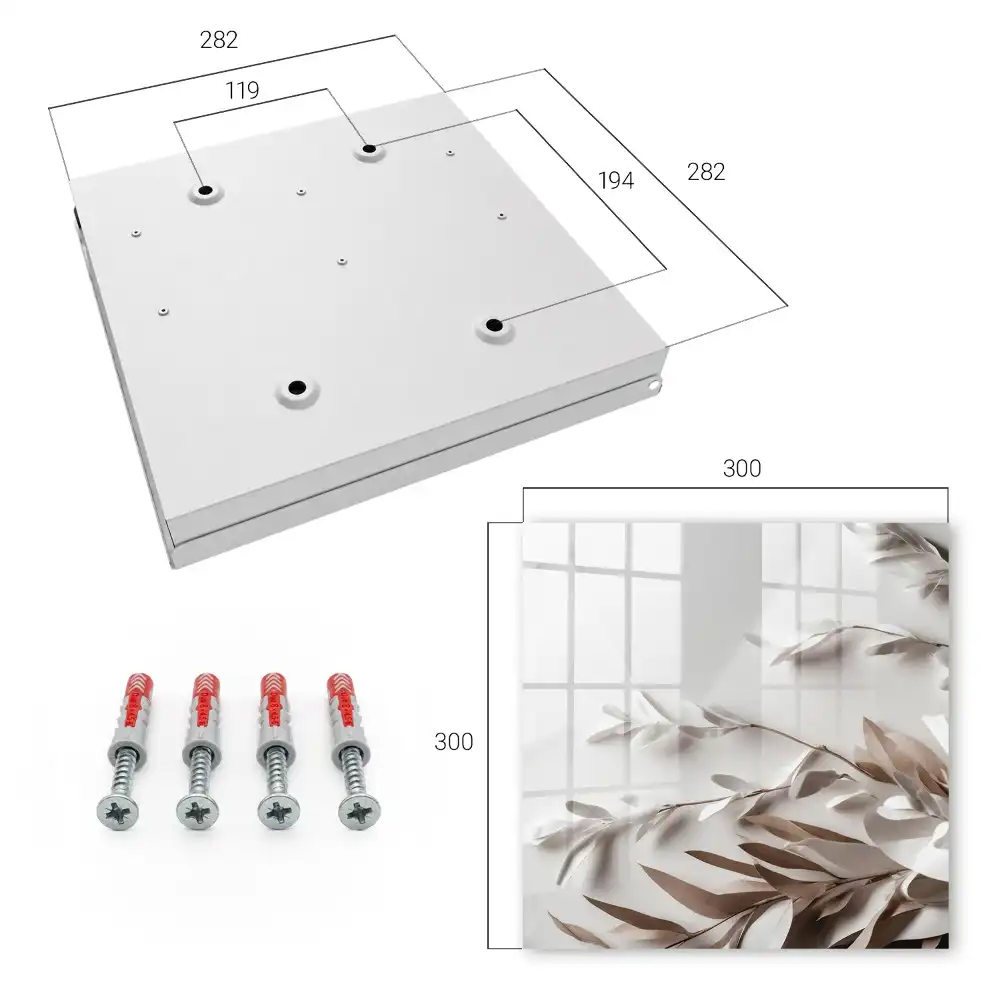 Casetă pentru chei cu design minimalist cu frunze bej