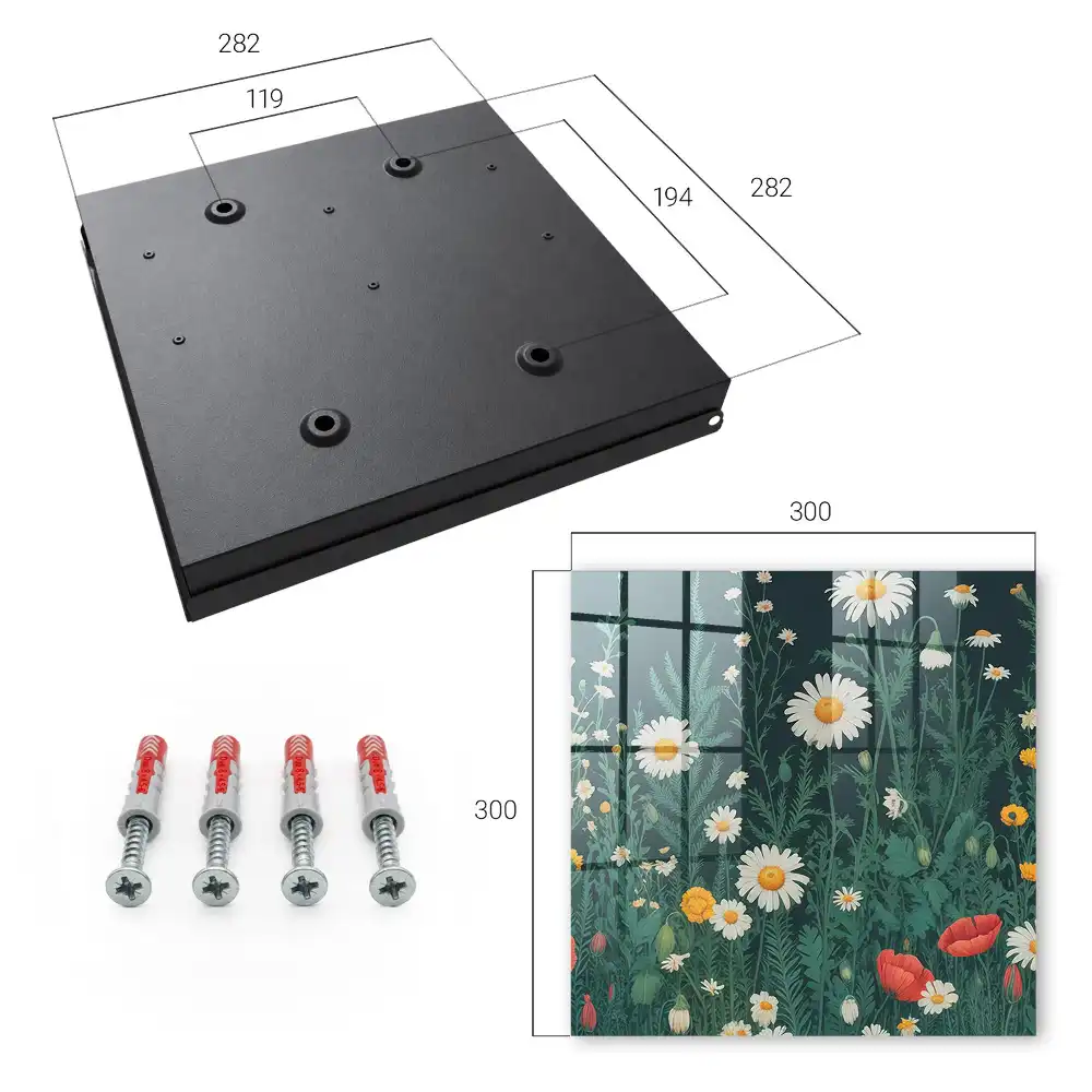 Dulapior pentru chei cu model floral pe fundal bleumarin