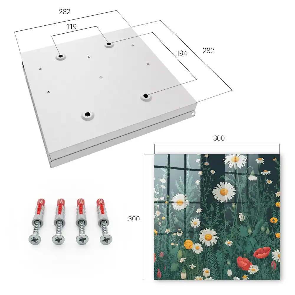 Dulapior pentru chei cu model floral pe fundal bleumarin