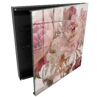 Dulapior pentru chei cu model floral și vază transparentă