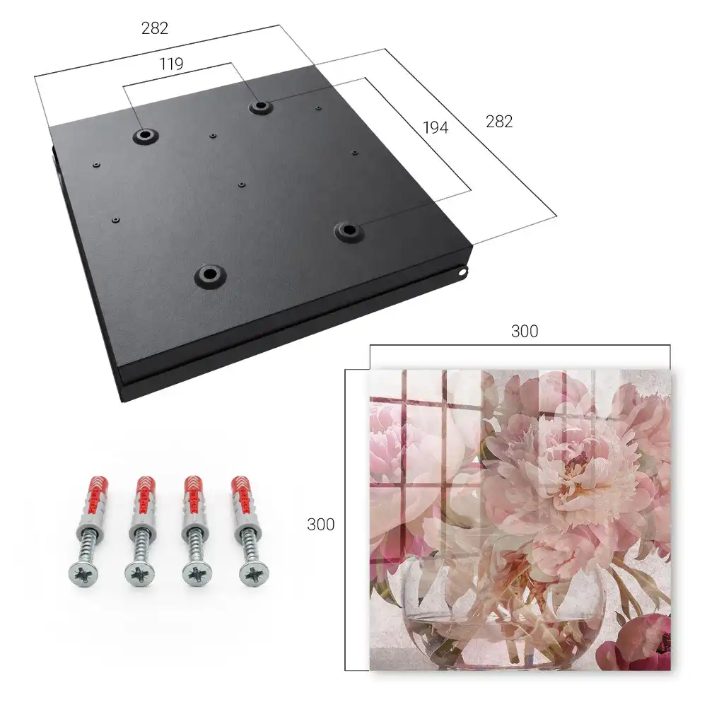Dulapior pentru chei cu model floral și vază transparentă
