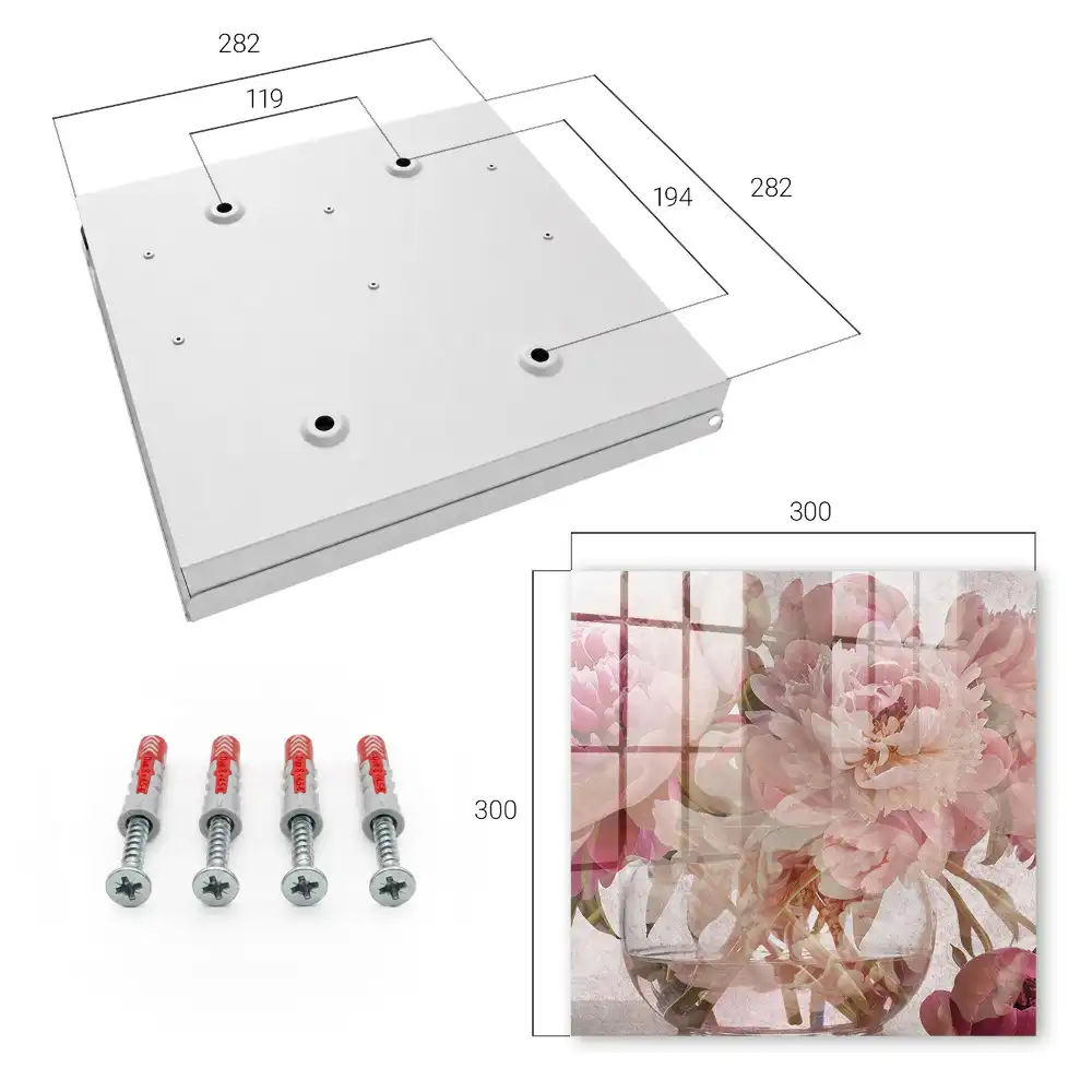 Dulapior pentru chei cu model floral și vază transparentă