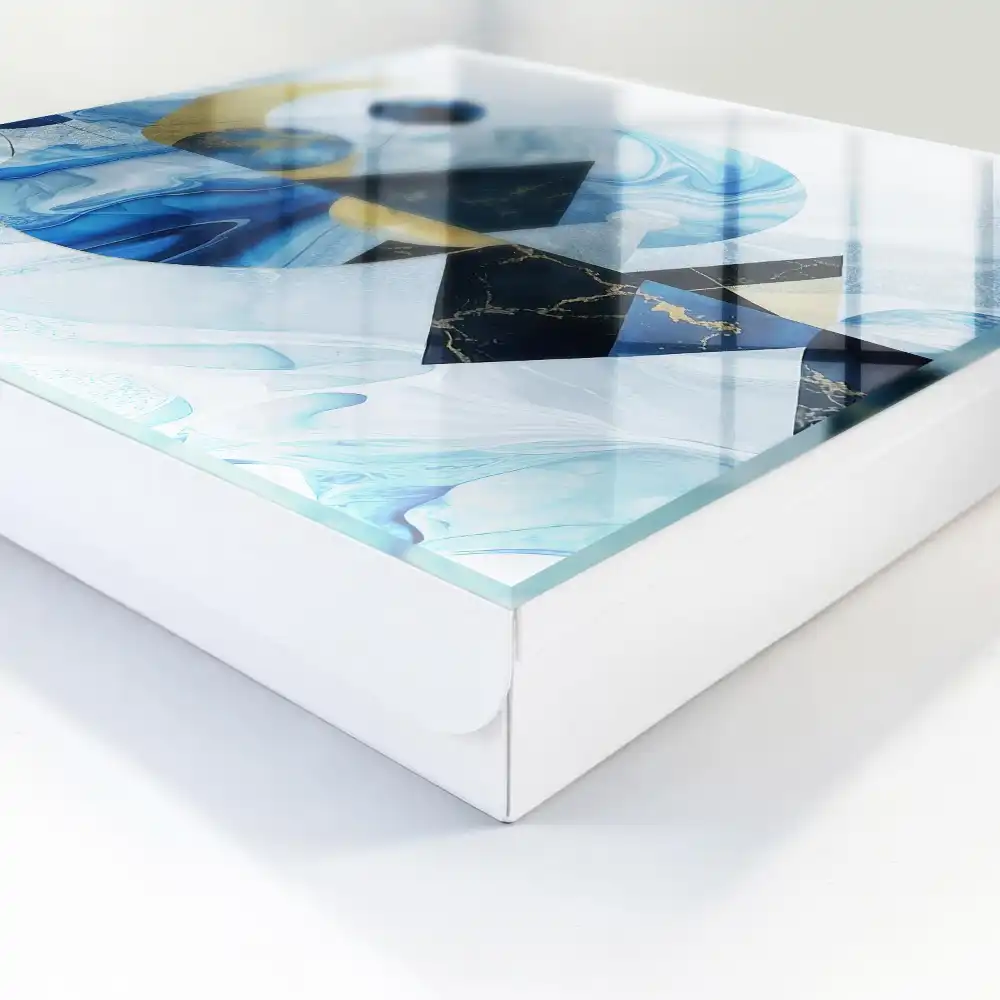 Casetă pentru chei cu design abstract în tonuri de albastru