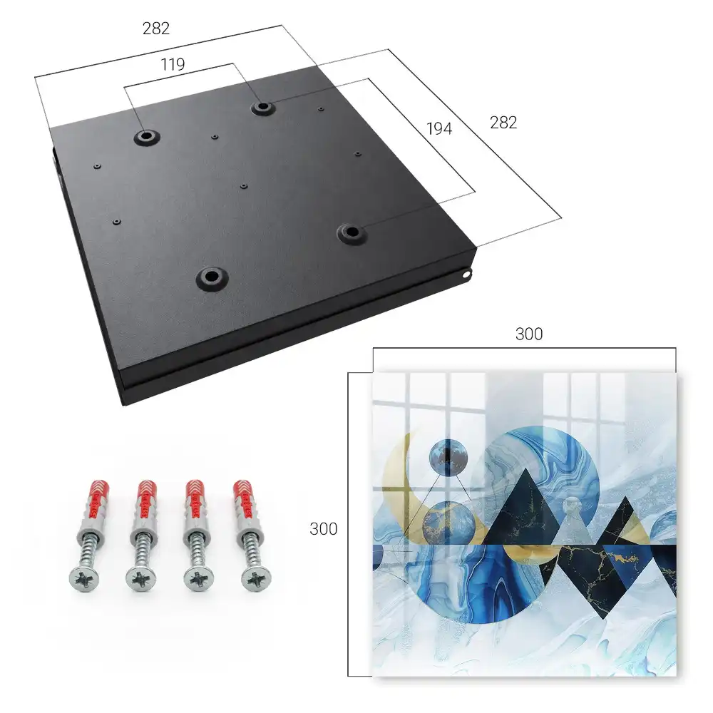 Casetă pentru chei cu design abstract în tonuri de albastru