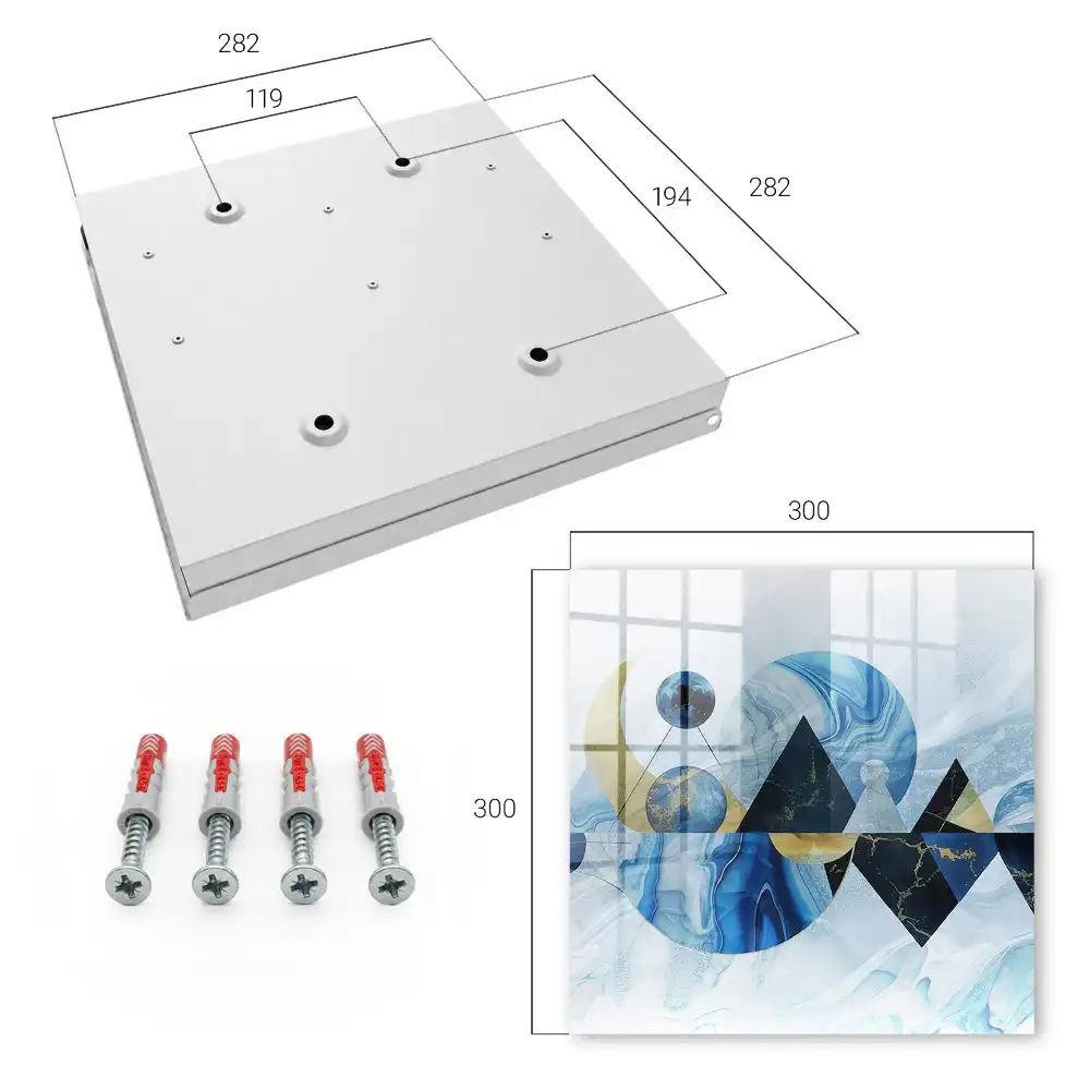 Casetă pentru chei cu design abstract în tonuri de albastru